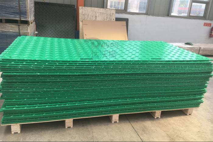 绿色12.7mm厚聚乙烯hdpe铺路垫板厂家